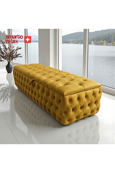 Smarto relax Saas-Fee Sandıklı Kapitoneli Puf – Babyface, 100x45x45 cm,Dekora...