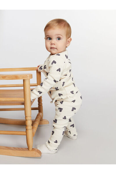 LC Waikiki Peak New Season Heart Printed Baby Girl Pajama Set