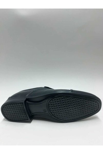 Hsa Genuine Leather Laceless Classic Black Heel Lightweight Summer Men's Shoes