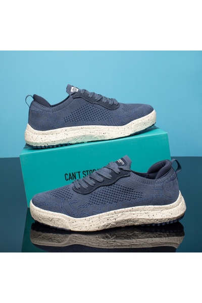 Modlet.ro Teniși albaștri din material textil cu șireturi pentru bărbați MOD1...