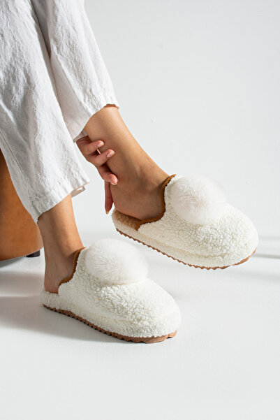 Akınal Bella Γυναικείες παντόφλες για το σπίτι με πομπόν