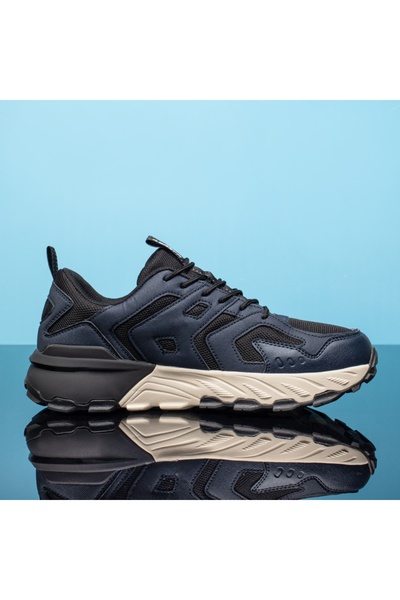 BMoD Blue men's sneakers with a thick sole, made of genuine leather MOD13460