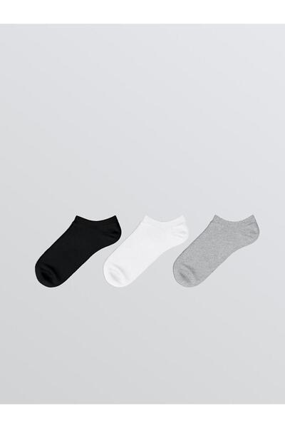 LC Waikiki Women's Plain Booties Socks 3-Pack (W5)