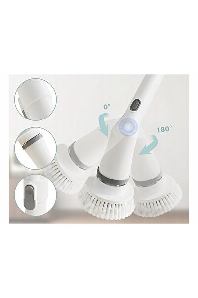 zola Perie electrica extensibila pentru curatare, 6 capete interschimbabile, maner 80-110 cm, rotire 180°