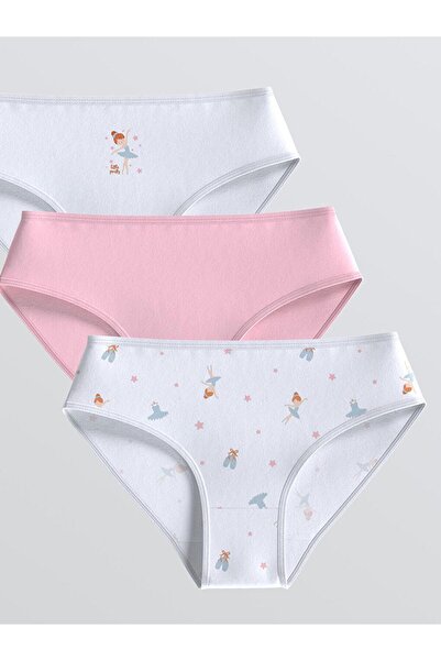 LC Waikiki Baskılı Kız Çocuk Külot 3'lü (W5)