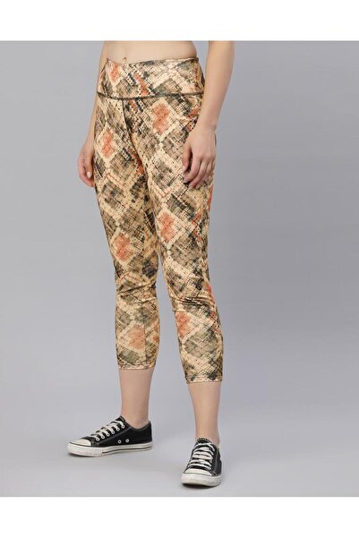 iza Beige Printed Track Pant