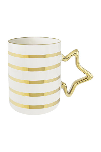 Benante Gold Yıldız Kulplu Seramik Kupa - 400 CC