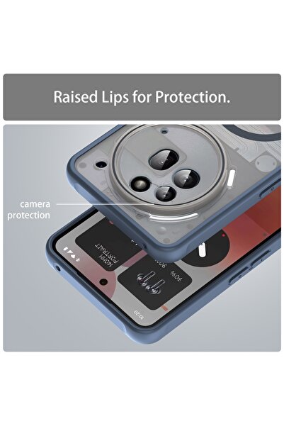 SKYDDAR INNOVATION Carcasă pentru telefonul Nothing (3a) Pro, HaloFrost MagSafe II, antișoc, set de autocolante, albastru marin