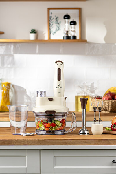 MuratogluHome Cream-Colored Multifunctional Food Processor, Nostalgic Design, 2837H