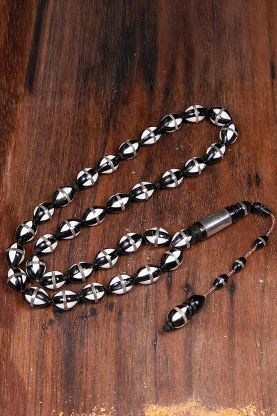 TESBİHKENTİ سبحة صلاة من الخرز العظمي ذو الحبة الكبيرة معالجة يدويًا