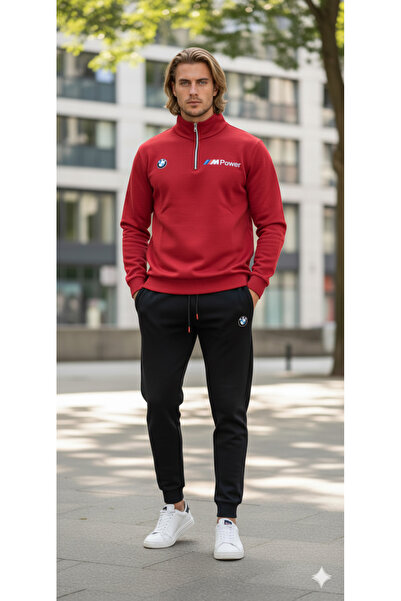 dwnwear Half Zipper - Bmw Printed - Sweatshirt - Tracksuit - Bottom Top 2-Piece Set