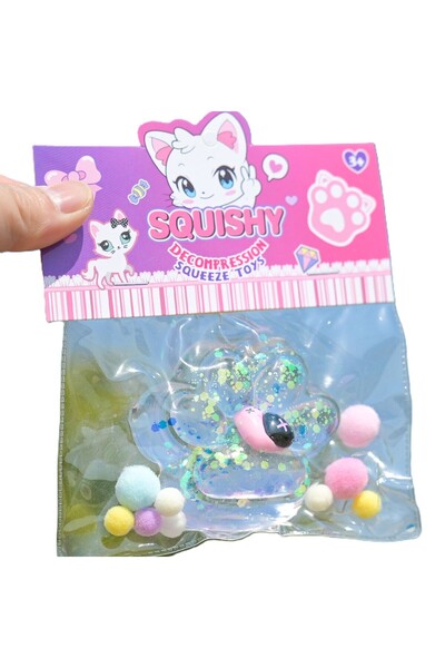 The Hub Jucarie Antistres Squishy, Labuta de Pisica Squeeze Toys, cu Revenire Lenta, 7.5 cm, Model 270520