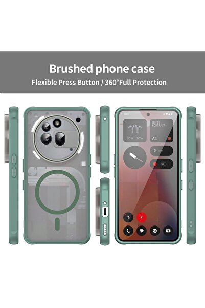 SKYDDAR INNOVATION Θήκη για το τηλέφωνο (3a) Pro, HaloFrost MagSafe II, Ανθεκτική στους κραδασμούς, σετ αυτοκόλλητων, Πράσινη