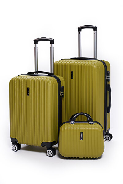 ELATAE 3'lü Valiz Seti Valiz Orta - Kabin Boy ve Makyaj 1020