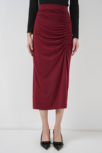 Hiccup Bdart Ribbed Jersey Maxi Skirt with Elastic Waist Detail