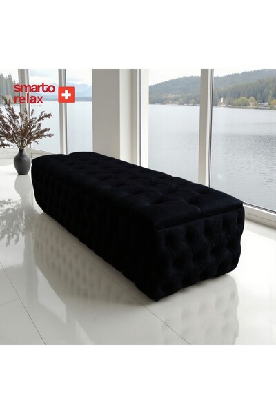 Smarto relax Saas-Fee Sandıklı Kapitoneli Puf – Babyface, 110x45x40 cm, Dekor...