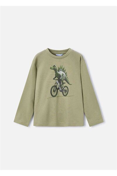 MAYORAL Erkek Çocuk Baskılı Uzun Kollu Tişört Yeşil 4087