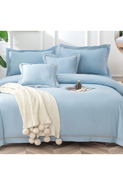 Casa de Vis Set lenjerie de pat dublu, bumbac satinat, 180 x 200 cm, 6 piese,...