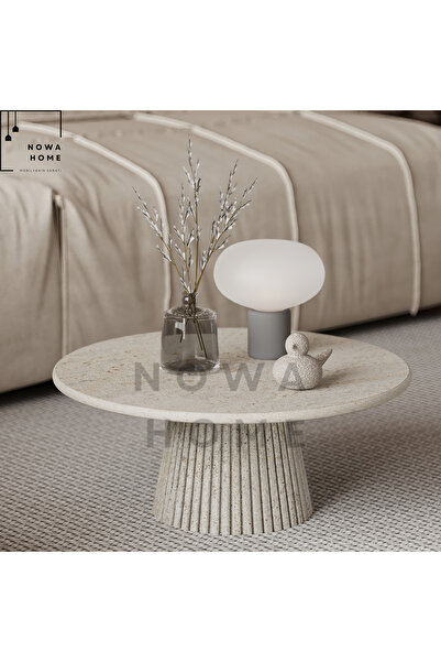 Nova Dizayn TRAVERTEN BOHEM İSKANDİNAV MANTAR ORTA SEHPA