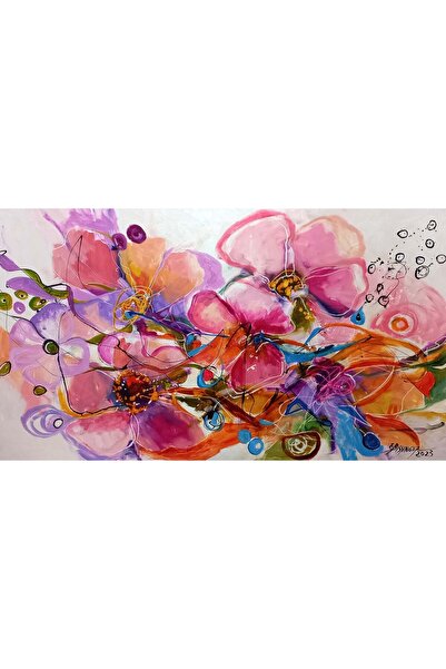 Art Bissinger Pictura originala, abstract cu flori