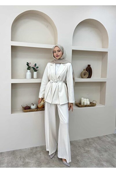 lurex moda بدلة بليزر بياقة مزدوجة