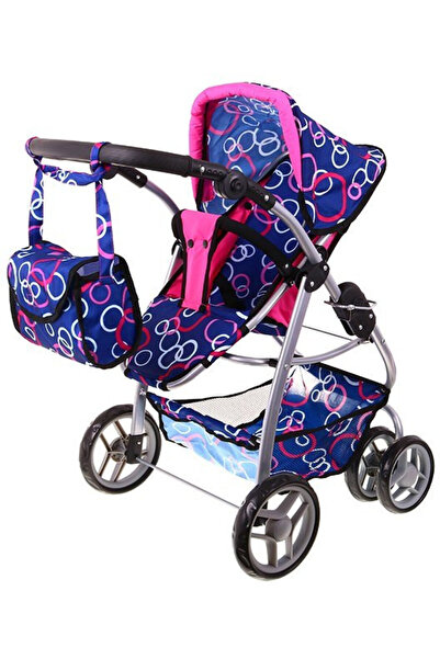 Evelise Καρότσι κούκλας 2 σε 1, μπλε/ροζ