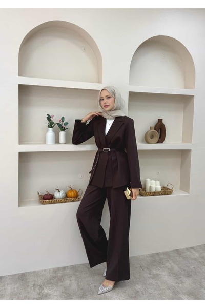 lurex moda بدلة بليزر بياقة مزدوجة