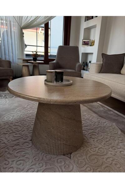 Nova Dizayn TRAVERTEN BOHEM İSKANDİNAV MANTAR ORTA SEHPA