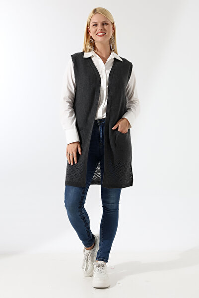 Devinka Women's Anthracite Gray Seasonal Knitwear Vest