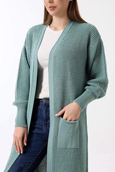 Marvine Γυναικεία Πλεκτή Ζακέτα με Μακριές Τσέπες oversized Μοντέλων