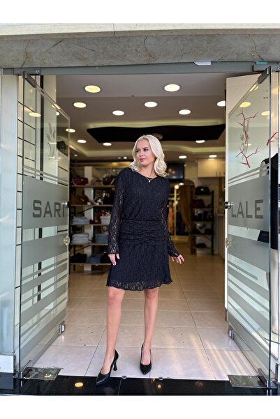 Unique DANTEL KUMAŞLI KISA ELBİSE