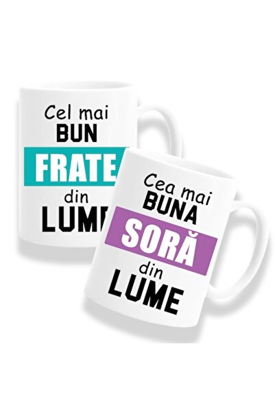 OEM Set 2 căni personalizate pentru frați cu mesajul „Cel mai bun frate, cea ...