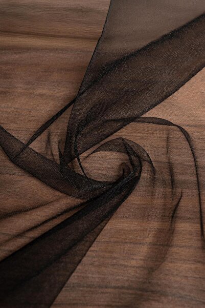 Kumaş Deposu Țesătură de culoare neagră din tul simplu victorian