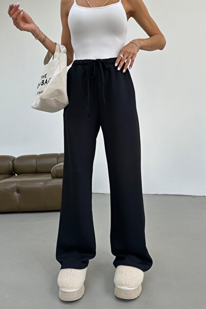 mylove Lace-Up Modal Trousers Black