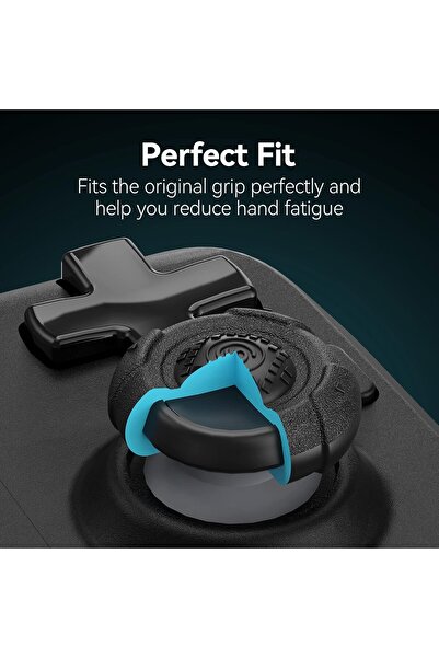 GeekShare أغطية قبضة الإبهام الناعمة المصنوعة من السيليكون لعصا التحكم Steam Deck، 3 أزواج / 6 قطع (أسود)