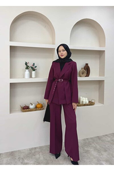 lurex moda بدلة بليزر بياقة مزدوجة