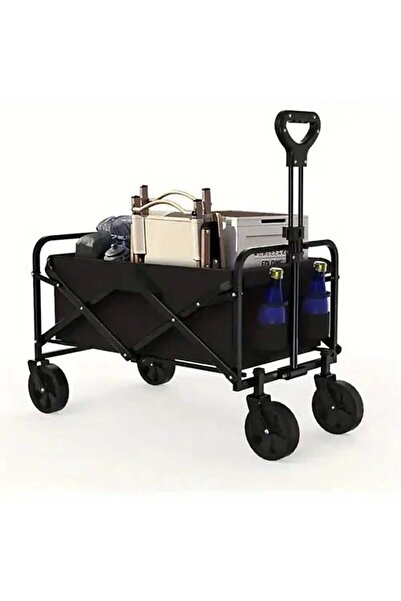 AGD Shopping Cart, Foldable Camping Cart with 360-degree Rotating Wheels, Suitable for Camping, Beac