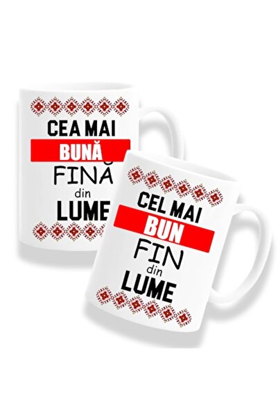 OEM Set 2 căni personalizate cu mesajul: „Cea mai bună fină din lume, Cel mai...