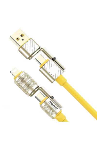 CODEGEN 240W 4 in 1 USB C - Lightning PD QC 2 mt Telefon Tablet Notebook Silikon Hızlı Şarj Kablosu