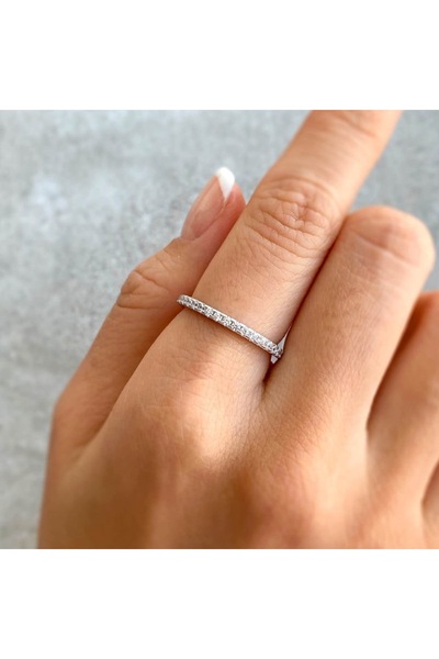 HAVANA JEWELLERY Inel TENNIS Argint 925 placat cu Rodiu si Cristale Swarovski