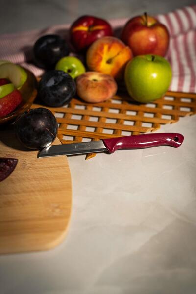 Solingen Simli Meyve Bıçağı – Fuşya Saplı, 18,5 cm, Paslanmaz Alman Çeliği (T...