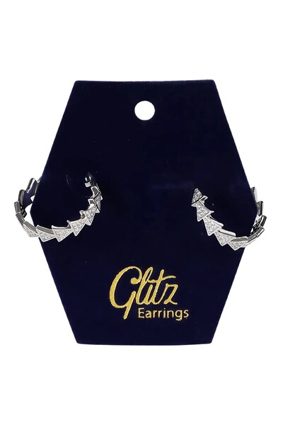Glitz Glitz silver semicircle hoop