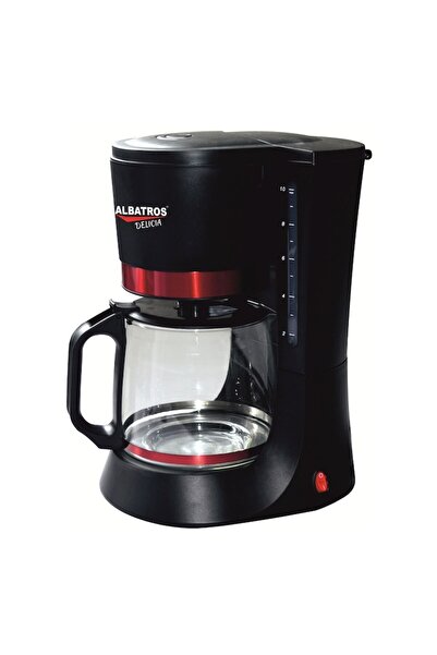 ALBATROS Delicia coffee maker, 680 W, 1.2l, 10 cups, black/red