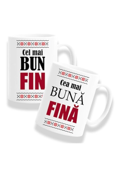 OEM Set 2 căni personalizate pentru fini cu mesajul: „Cea mai bună fină, cel ...