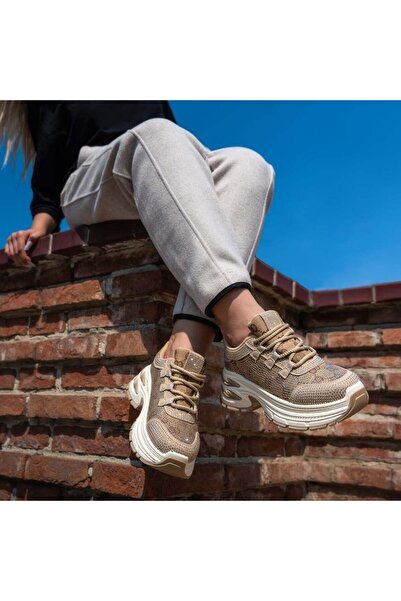 Modlet.ro Sneakerși kaki cu platformă pentru femei MOD13946