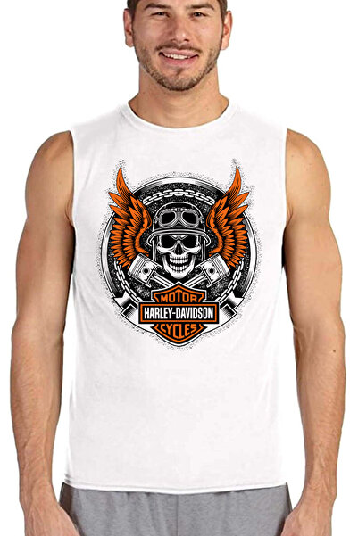 ROCKANDROLL Manșon alb cu tăietură pentru motociclist |   Tricou pentru bărba...