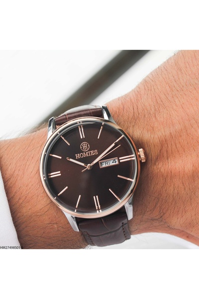 Homies ساعة يد رجالية HM27498S01-5 بحزام جلدي