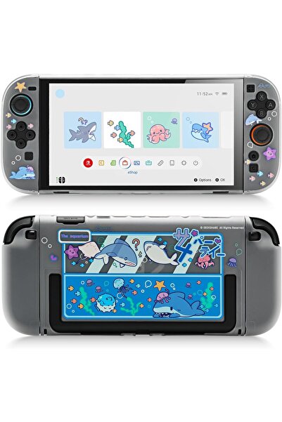 GeekShare غطاء حماية نحيف متوافق مع Switch 2، Shark Party
