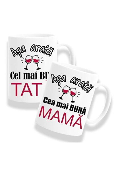 OEM Set 2 căni personalizate pentru părinți cu mesajul: „Așa arată cel mai bu...