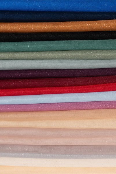 Kumaş Deposu Victorian Glitter Tulle Gray Color Fabric